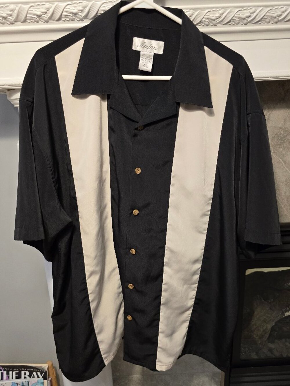 Vintage Andros Two-Tone Bowling shirt XL men's Retro Rockabilly Camp
